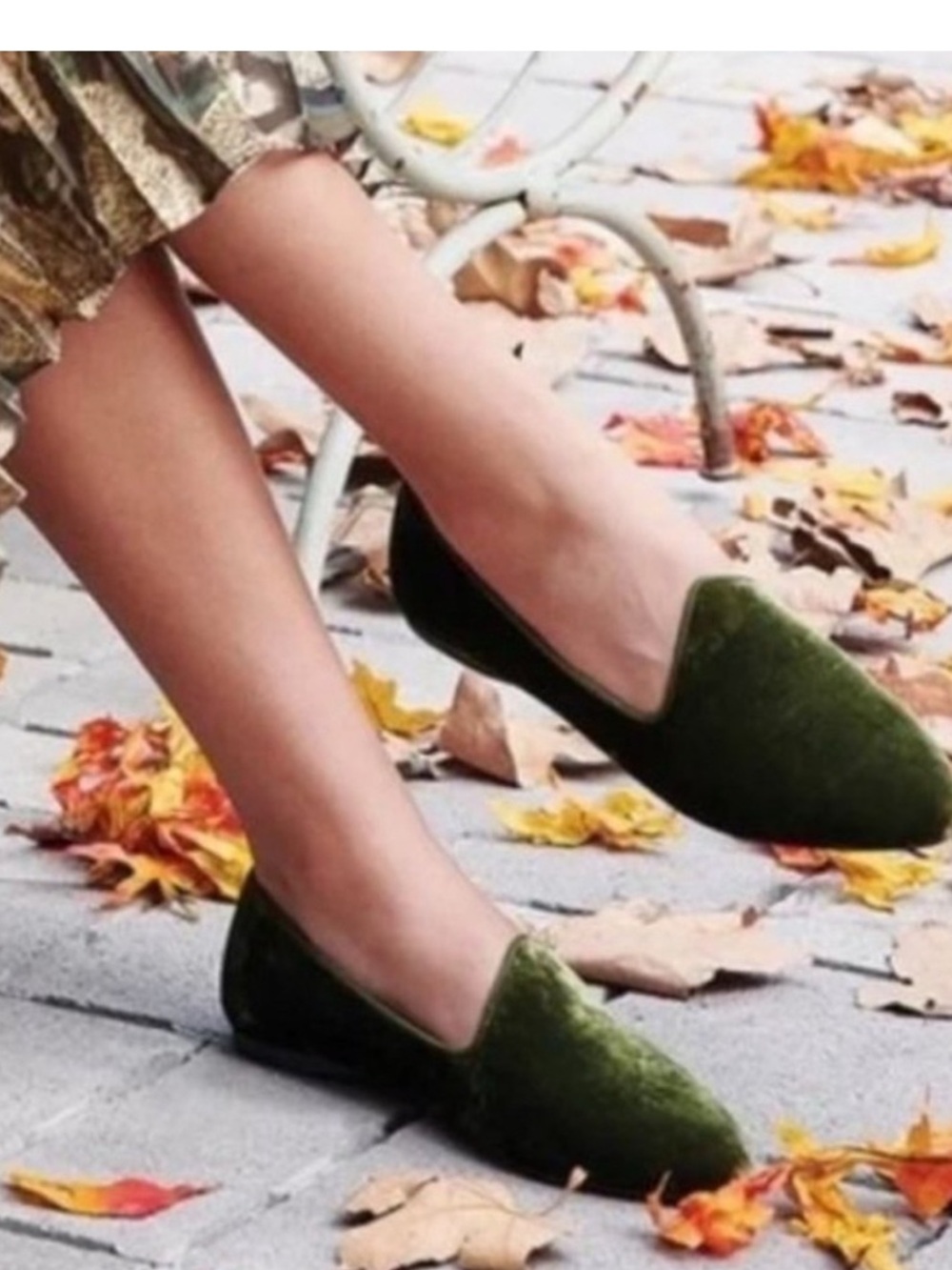 Birdies Hunter Green Heron Velvet Loafers Size 8 - Picture 15 of 15